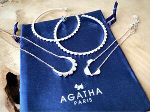 【AGATHA】アガタ　925 シルバー　ネックレス　フープピアス　ブレスレット　3点セット