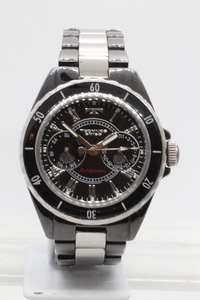 【TECHNOS SWIWSS】TBM642 QUARTZ マルチファンクション 10BAR ALL STAINLEES STEEL 中古品時計 電池交換済み 24.9.12