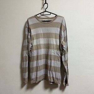 agnes b. homme Tシャツ 長袖 ボーダー アニエス ベー ベージュ メンズ サイズ3