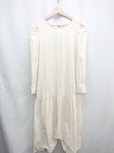 ◇ ⊇ w closet ダブルクローゼット 長袖 膝下丈 ワンピース サイズF ベージュ系 レディース E