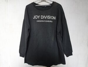 ZARA/ザラ/JOY DIVISION/長袖トレーナー/スウェット/裏起毛/バックプリント/ラメプリント/裾カットオフ/黒/ブラック/EURサイズM(2/3R7)