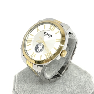 ◆VERSACE COLLECTION ヴェルサーチコレクション 腕時計 クオーツ◆SOV4・0015 ゴールドカラー/シルバーカラー ユニセックス watch