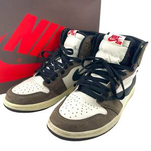 24003655-01　ジョーダン1　AIRJORDAN1　CD4487-100　トラヴィススコット　27cm　スニダン購入品　スニーカー　レトロ　HIGH　ダークモカ