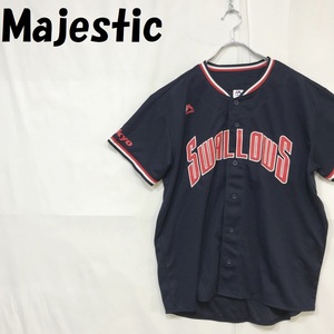 【人気】Majesticスポーツウェア ユニフォーム 野球 SWALLOWS ロゴマーク ネイビー/ホワイト/レッド サイズF/S3755