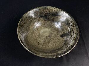 【福蔵】油滴天目茶碗 窯変 唐物 李朝 古美術 古玩 茶道具 時代美品 径16cm