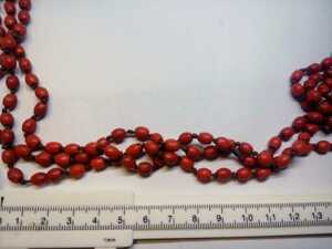 一連売約65cm100粒アンティークビーズ約φ4-5コーラルネイティブアメリカンヴェネチアンインディアンジュエリー橙数珠とんぼ玉トレードナガ