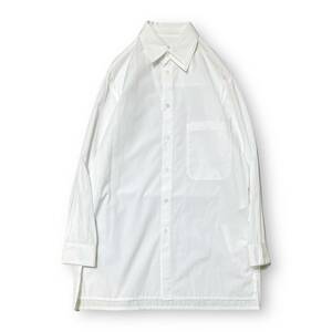 タグ付き 20aw Y’s COTTON BROAD LEFT COLLAR LAYERED BLOUSE ワイズ 二重襟ブロードシャツ サイズ1 白 YR-B08-001 店舗受取可