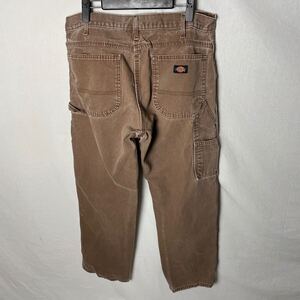 ディッキーズ　ダックペインターパンツ　古着　34×30 ブラウン WORKWEAR