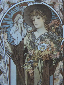 アルフォンス・ミュシャ、Alphonse Mucha、【サラ・ベルナール劇場の柿落し　トスカ】、希少な額装用画集より、新品高級額装付、状態良好