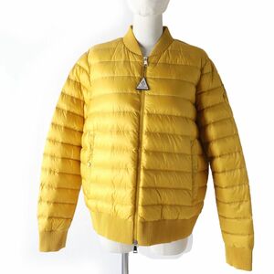 未使用品☆正規品 MONCLER モンクレール 20SS ABRICOT デカロゴワッペン付 ZIP UP ダウンジャケット イエロー 4 レディース ハンガー付