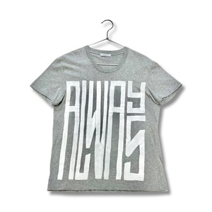 VALENTINO ヴァレンティノ 正規品 ALWAYS プリント コットン 半袖 Tシャツ ライトグレー Sサイズ メンズ イタリア製