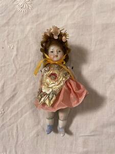 ビスクドール⑭ ミニョネット アンティーク 西洋人形 人形 フランス人形 ビスクドール ミニョネットお洋服 女の子 陶器人形 ヴィンテージ