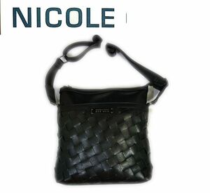 新作NICOLEニコル★イントレチャートショルダーバッグBLK