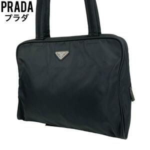 美品　PRADA プラダ　ハンドバッグ　ブラック　テーストナイロン　黒　手提げ