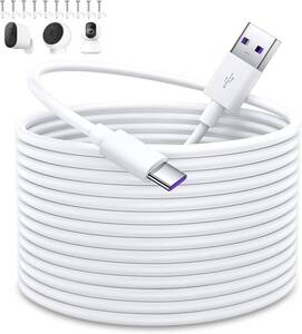 USB Type-Cケーブル 10M USB A to USB Cケーブル 防犯カメラ給電 対応Xiaomi Mi カメラ 2K 