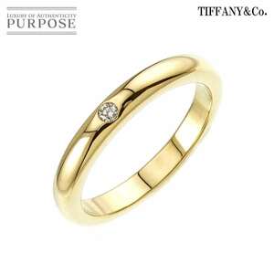 ティファニー TIFFANY&CO. スタッキング バンド 8号 リング ダイヤ 1P K18 YG イエローゴールド 750 指輪 Stacking Ring 90229838