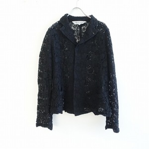 コムデギャルソン COMME des GARCONS *レースジャケット*M黒ブラックコットン混シアー(jk33-2406-1051)【82G42】