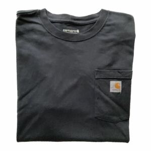 アメリカ買い付け品 カーハート ロゴパッチ ポケットTシャツ M ルーズフィット Carhartt 半袖Tee ポケTee ヴィンテージ ビンテージ ワーク