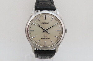 1円～GRAND SEIKO　グランドセイコー　GS　9581-7020　メンズ　クオーツ　腕時計　シルバーケース　ブラックベルト　12-8-3