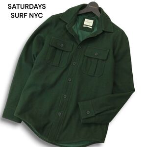 SATURDAYS SURF NYC サタデーズ サーフ ニューヨーク 秋冬 ウール★ 長袖 ワーク シャツ Sz.S　メンズ　A4T12519_B#B