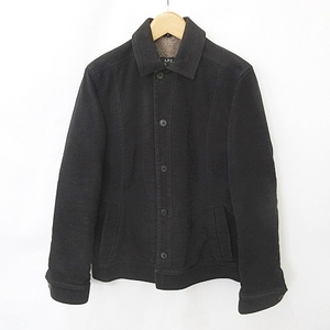 アーペーセー A.P.C. ジャケット シングル ボア 綿 黒 ブラック L メンズ