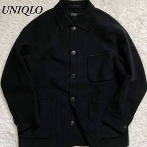 ■極美品/Lサイズ■完売品!! UNIQLO ユニクロ ジルサンダー +J ウールブレンド オーバーサイズシャツジャケット ブラック 黒