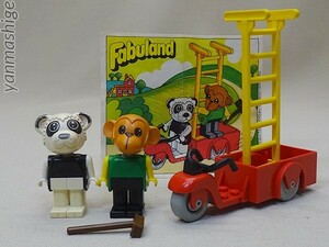 81年製ビンテージ LEGO Fabuland 3268 冊子付 レア 3輪バイク「パンダのペリー」「猿のチェスター」ファビュランド レゴ