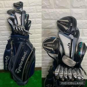 超豪華☆TaylorMade☆テーラーメイド☆SIM＆SIM MAX(シム＆シムマックス)等 男性用ゴルフクラブセット テーラーメイド製キャディバッグ付