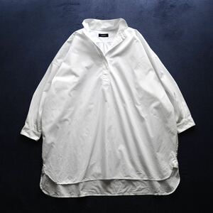 LOISIR ロワズィール ロングシャツ ビッグシャツ チュニックシャツ コットンシャツ 白シャツ プルオーバーシャツ 長袖シャツ フリーサイズ