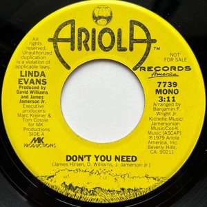 【試聴 7inch】Linda Evans / Don