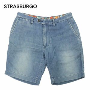 STRASBURGO ストラスブルゴ 春夏 USED加工★ ストレッチ スウェット デニム ショートパンツ ジーンズ Sz.L位　メンズ　C4B02257_5#P