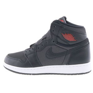 NIKE ナイキ GS AIR JORDAN 1 RETRO HIGH 575441-060 エアジョーダン1 ハイカットスニーカー ブラック/ジムレッド US6Y/24cm レディース