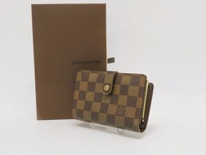 ■hatc3106-1 516 LOUIS VUITTON ルイ・ヴィトン ダミエ ポルトモネ・ビエ ヴィエノワ N61664 CA0075 財布 二つ折り財布 がま口 箱付き