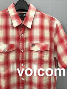 ボルコム volcom 半袖 シャツ メンズ XSサイズ チェック ファッション ！▽