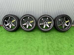 美品 売り切り RAYS レイズ VOLK TE37 SL 18インチ 205/35R18 18X9JJ 5H PCD114.3 ホイール タイヤ 4本 セット。。