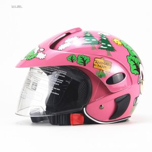 バイク 自転車 子供用 半帽、半キャップ ヘルメット ジェットヘルメット フリーサイズ　可愛いプリント