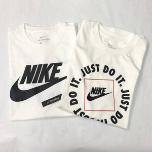 NIKE ナイキ Tシャツ 2枚セット ホワイト スウォッシュ JUST DO IT ジョギング ランニング ジム フィットネス MとL