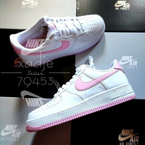 新品 正規品 NIKE ナイキ AIR FORCE1 LOW エアフォース1 07 ロー 白 ホワイト ピンク 27cm US9 本革 レザー デュブレ 箱付き