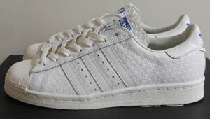 ほぼ新品 スーパースター 82 2022年製 JP26.5cm 定価16,500円 生産終了 天然皮革 HP2183 adidas superstar 白 青 ホワイト 人気定番モデル