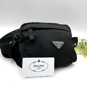 極美品● プラダ 2306 PRADA 2VL005 ウエストバッグ ボディバッグ バッグバック 鞄 ナイロン テスート 三角ロゴ 黒 ブラック 1円