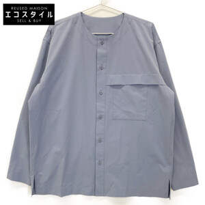 美品/23年製 HOMME PLISSE ISSEY MIYAKE オムプリッセ イッセイミヤケ HP31FJ330 STRETCH SHIRT ノーカラー 長袖ボタンシャツ 2 メンズ