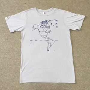 World MAP T-Shirt 世界地図 Tシャツ Light Grey M