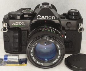 【整備/性能測定済】Canon AE-1 PROGRAM ブラック＋NFD50mmF1.4_P,S,機能OK(3386375_207)●