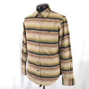 上野商会/日本製☆SCHOTT BROS NEW YORK/ショット☆長袖ウエスタンシャツ【Mens size -S/ボーダー/茶系/brown】Tops/Shirts/RARE◇bBH263