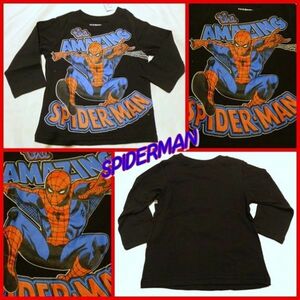 アメリカ直輸入　スパイダーマン　子供用　ベビー　長袖　Tシャツ　子供　マーベル　アベンジャーズ　アメコミ　USJ　出産祝い　6/9M　70cm