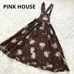 PINK HOUSE ダブリエ　エプロン　ピコフリ　花柄　花束　ワンピース