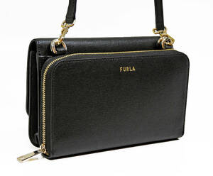 【未使用同等】FURLA フルラ レザー 2wayショルダーウォレット ブラック ★正規品 ★全国送料無料♪