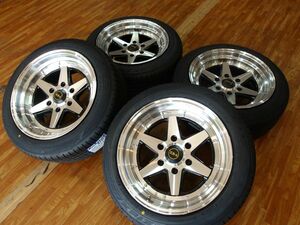 O 送料無料 国内メーカー FALKEN 引っ張り ファブレス BARONE XR-6 17 6H139.7 8.5J+19 205/55R17 200系 ハイエース オーバーフェンダー