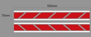 (ID13)ストロボステッカー　長さ550ｍｍ　汎用タイプ　赤白 (24w002