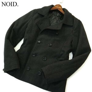 NOID. ノーアイディー 秋冬 中綿★ メルトン Pコート Sz.1　メンズ グレー　A3T10484_9#N